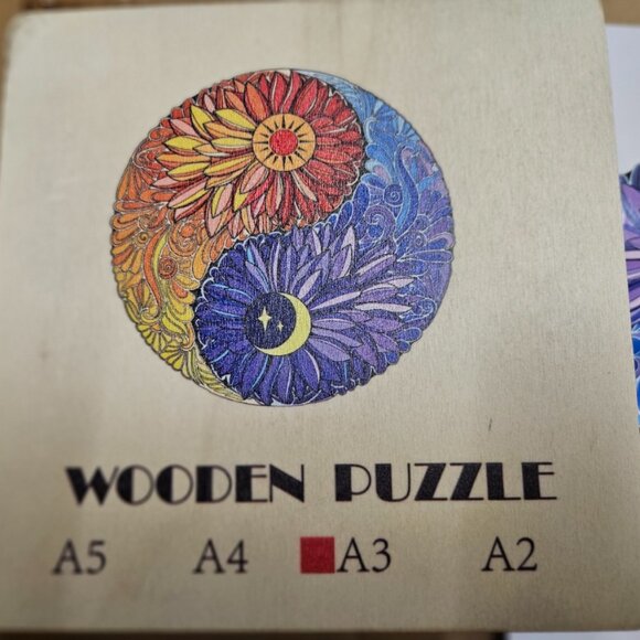 CRAFT HUB Wooden Jigsaw Puzzle A3 84 Pieces | Beautiful Ying Yang 10" Puzzle - Picture 2 of 12